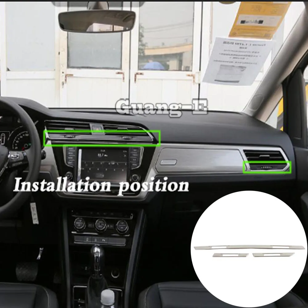 

For VW Volkswagen Touran L 2016 2017 2018 2019 2020 Car Garnish Cover Frame Trim Air Conditioning Condition Outlet Vent Sticks