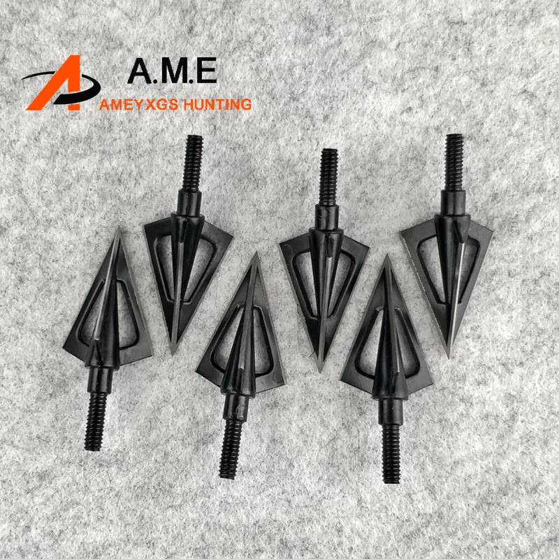 

6/12/18/24 Pcs Archery Arrowheads 100 Grain 3 Sharp Blades Stainless Steel Broadheads Bow Hunting Shooting Arrow Tips