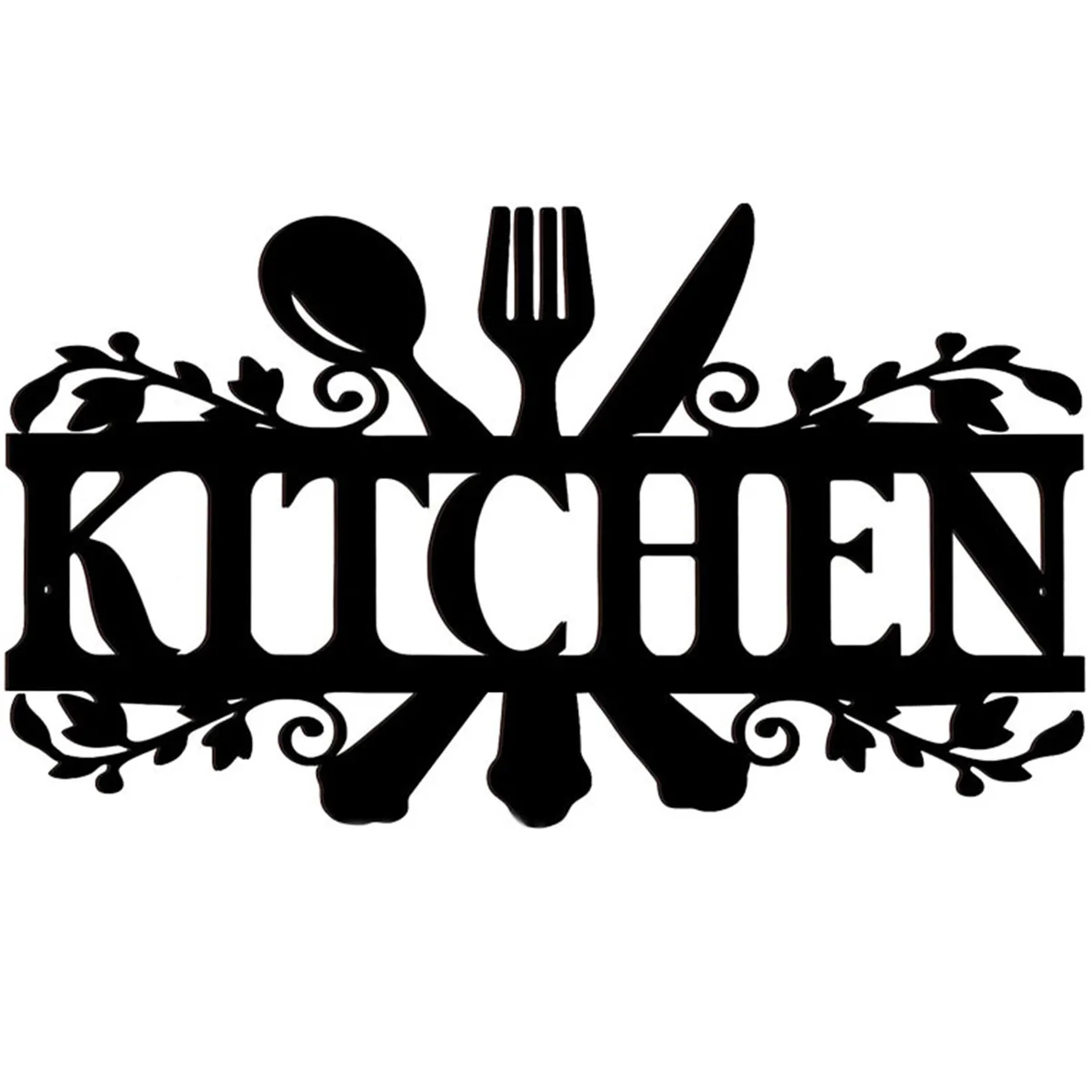 

35x22CM Metal Kitchen Wall Decor Rustic Style Kitchen Wall Sign Black Kitchen Wall Sign for Dining Room Kitchen Decor