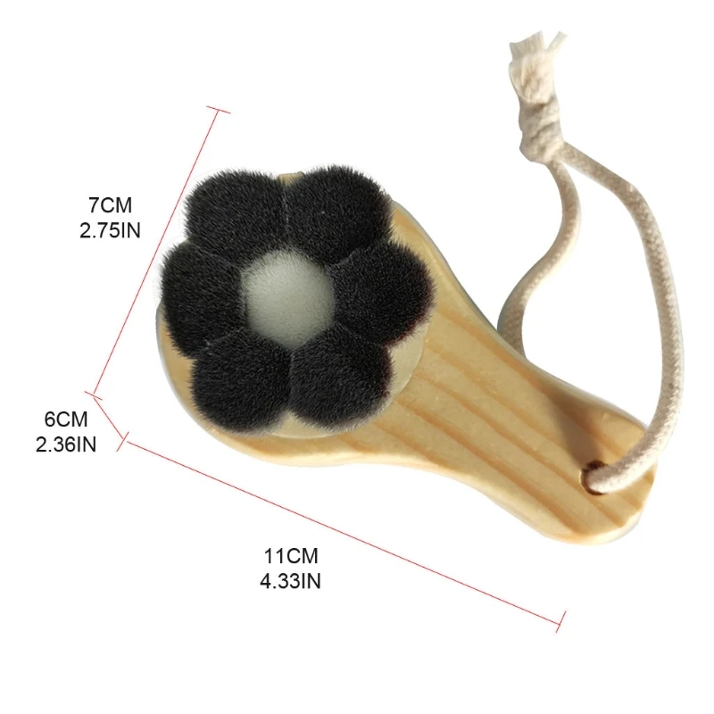 

Cleansing Facial Brush Soft Face Cleaning Beauty Brushes Wood Handle for Women Girls Deep Pore Blackheads Clean Skin Care