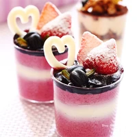 50pcs net red small mousse cup hard plastic disposable pudding cups 120ml clear ice cream cup party yogurt dessert cup with lid