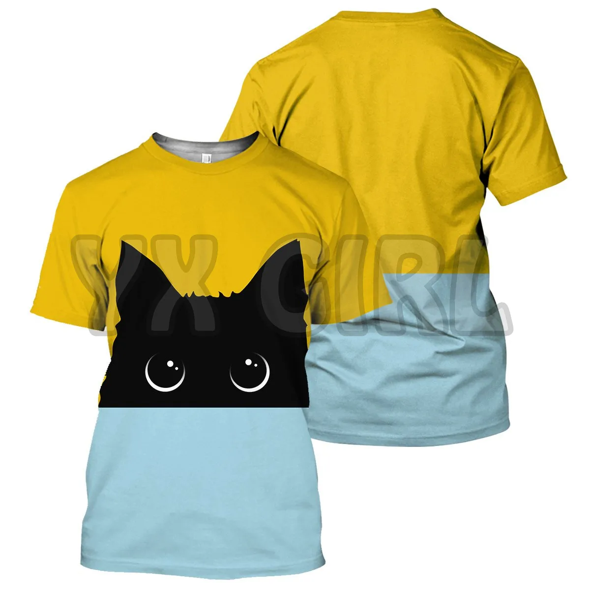 

BSneaky Black Cat 3D All Over Printed T Shirts Funny Dog Tee Tops shirts Unisex