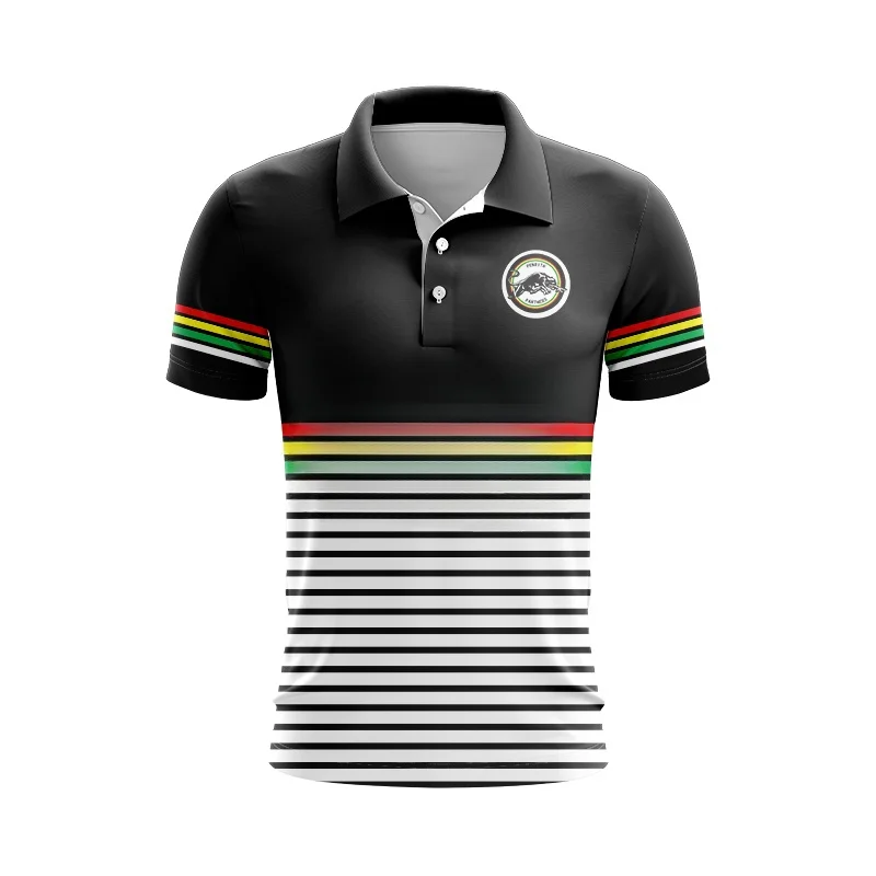 Мужская футболка-поло Penrith Panthers 1991 в стиле ретро Черная