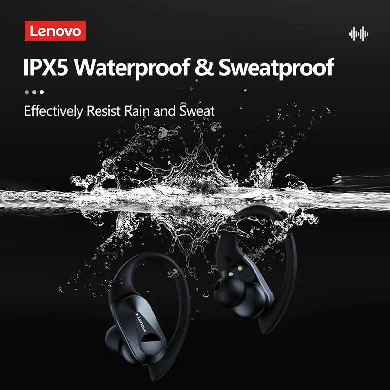 Фото Оригинальные наушники Lenovo LP75 TWS Bluetooth V5.3, беспроводные наушники со светодиодным цифровым дисплеем, водонепроницаемая гарнитура с шумоподавлением, новинка №4