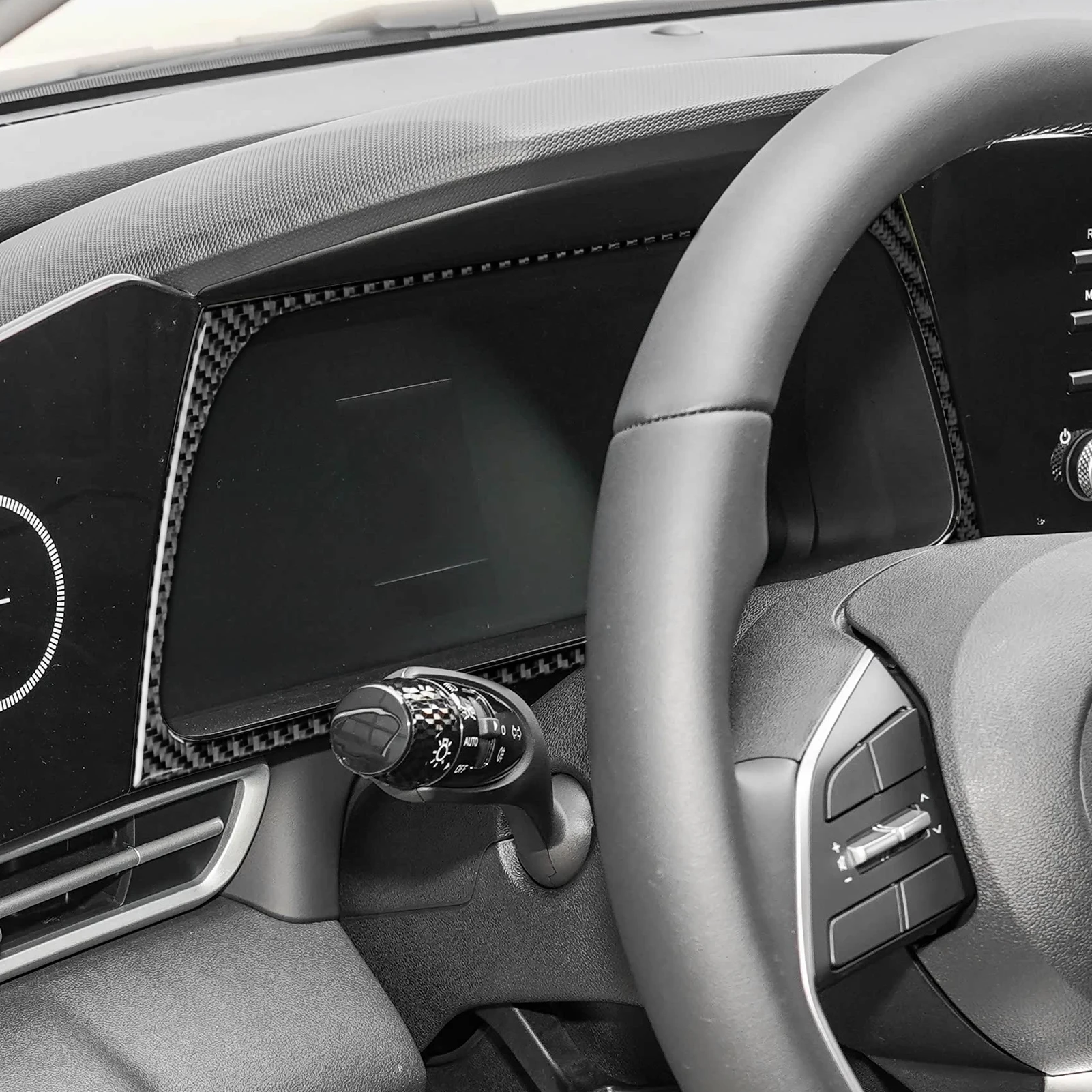 Фото Для Hyundai Elantra CN7 i30 Sedan CN7 N 2021-2026: Декоративная рамка приборной панели из углеродного волокна, наклейки для тюнинга интерьера №5