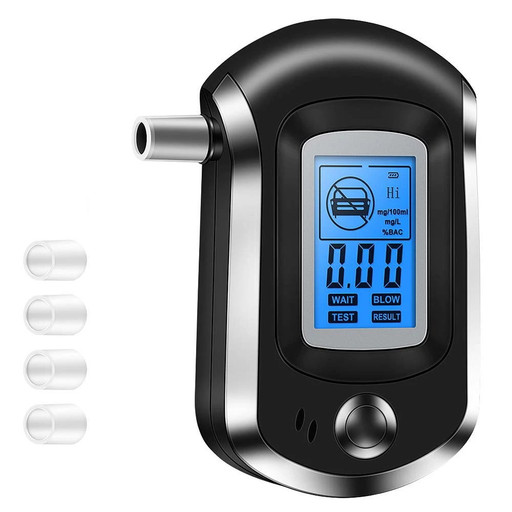 

2023 New Digital Breath Alcohol Tester Mini Professional Police AT6000 Alcohol Tester Breath Drunk Driving Analyzer LCD Screen