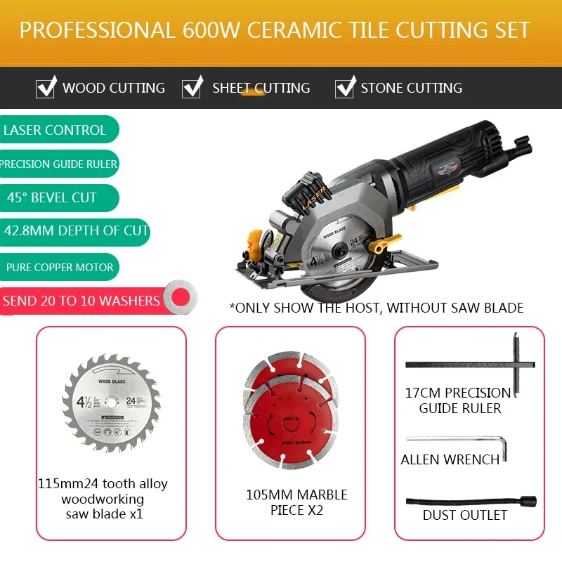 Электрическая цепная пила 220 В циркулярная мини-деревообрабатывающий станок