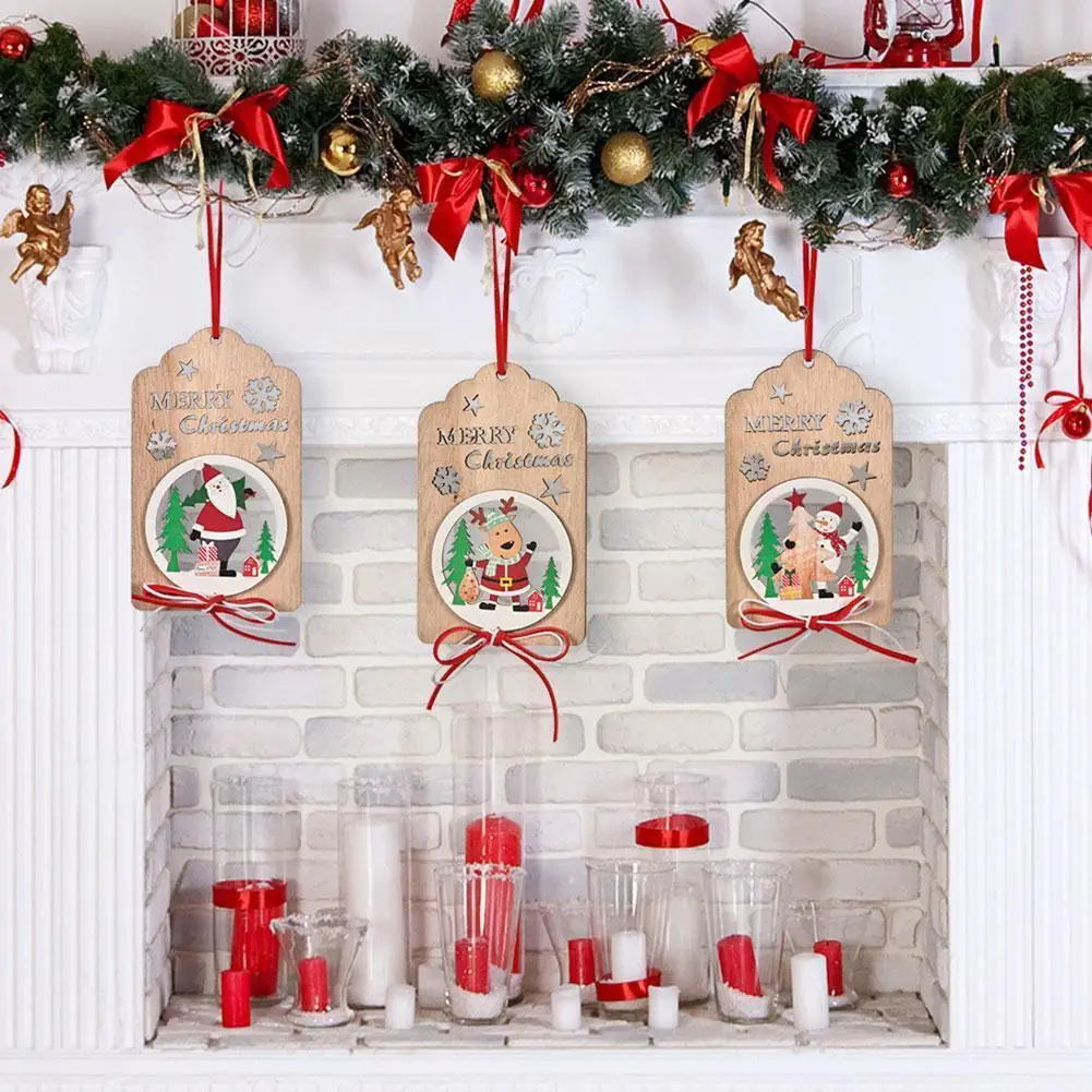 

Подвесной деревянный знак с надписью "Merry Christmas", украшение для двери на новый год 2022, Рождественское украшение для елки, домашний Рождество ...