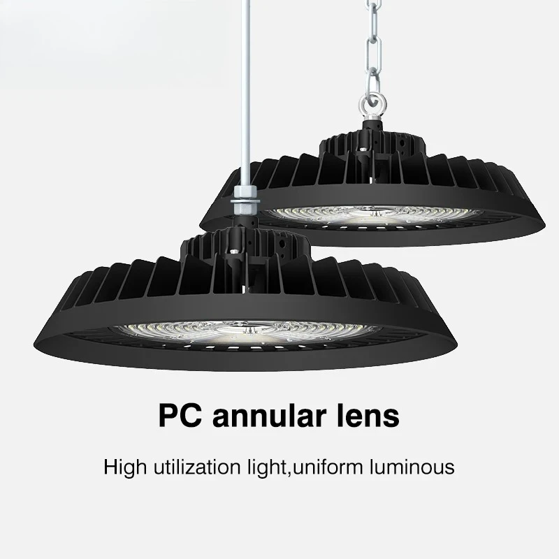 Фото Промышленные светильники для складов IP65, водонепроницаемые, 60W 100W 150W 200W 240W, светодиодные UFO-светильники High Bay №2