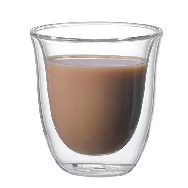 Double Wall Glass Coffee Mugs Clear Borosilicate Glass Coffee Cups Thermo Insulated Glass for Latte Cappuccino Beverage Glasses