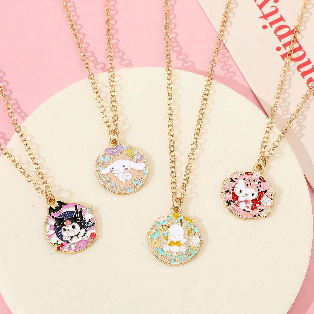 Ожерелье Sanrio с симпатичной собакой из корицы кулон мультяшным рисунком Kuromi для