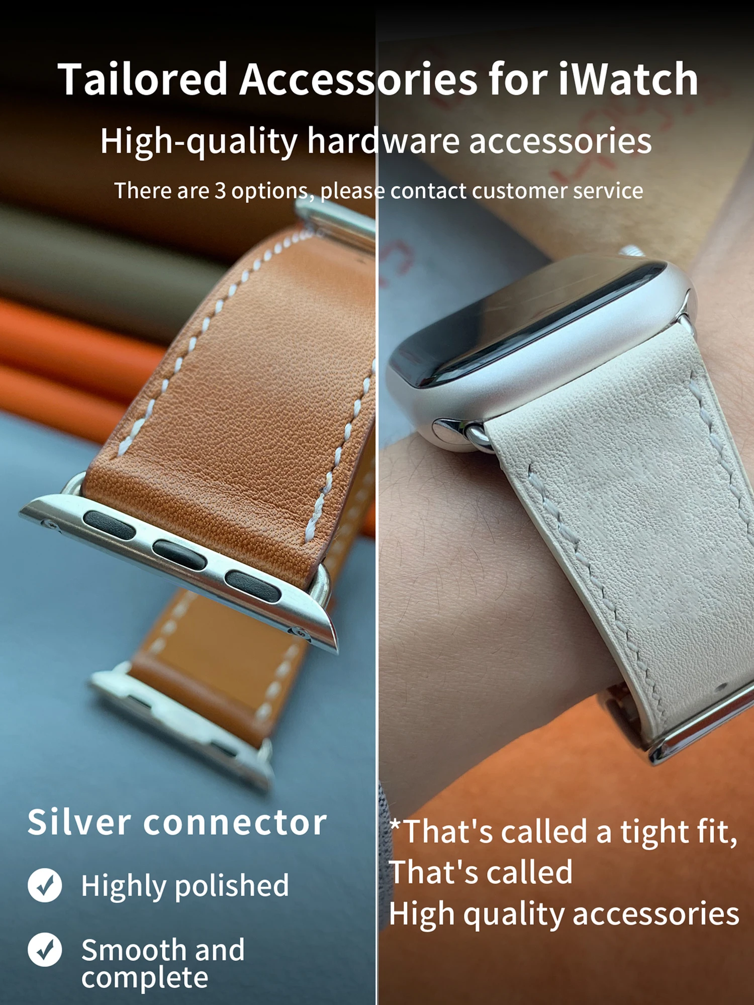 Hot Sale Genuine Leather Single Tour Buckle Strap Bracelet For Iwatch Apple Watch 8 Band Ultra 7 6 Se 5 4 3 45mm Correa Bracele enlarge