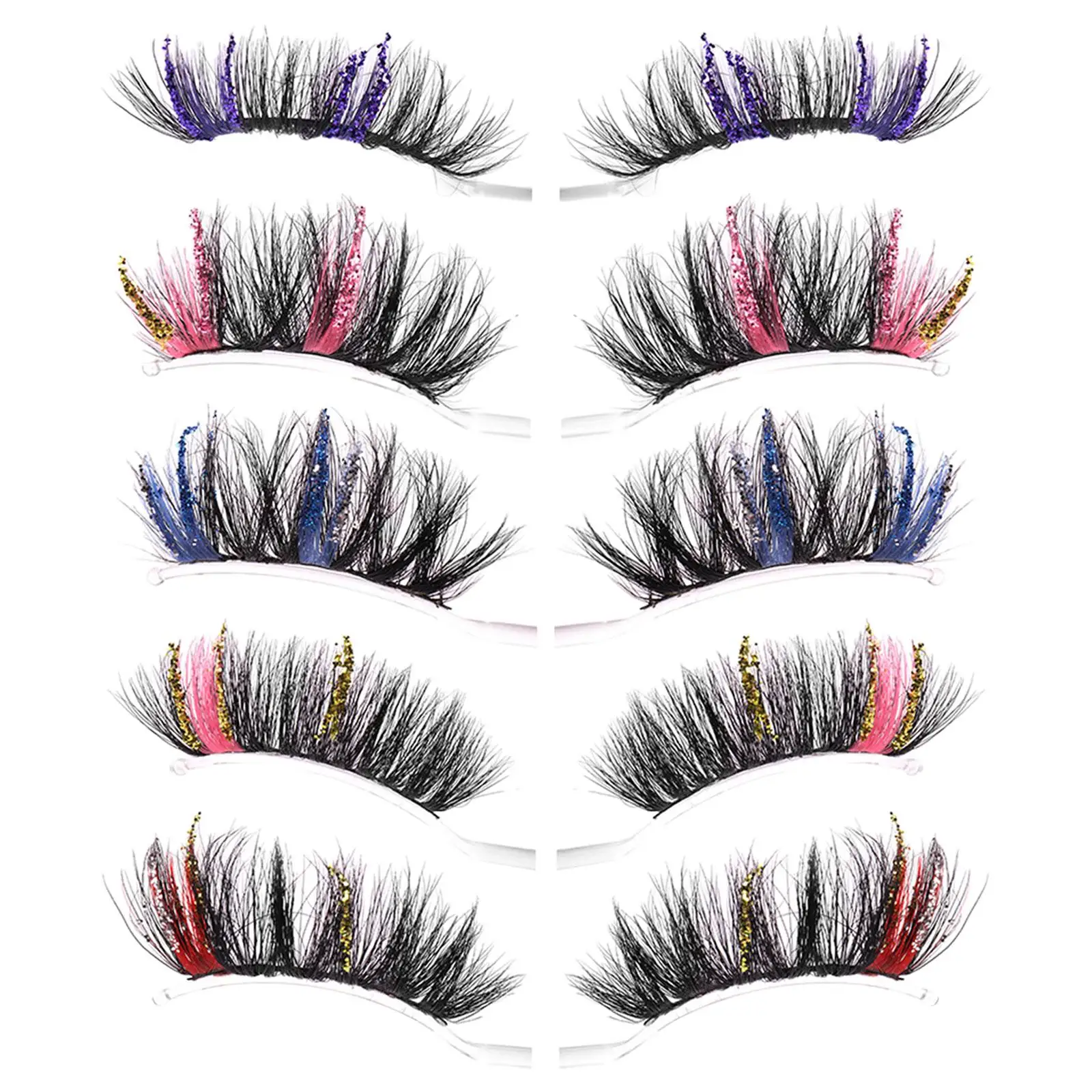 Ed False Eyelashes D Curl Strip Cat Eye Lashes Handmade 3d Volume Fake Lashes For Stage Halloween Party Valentines New Year