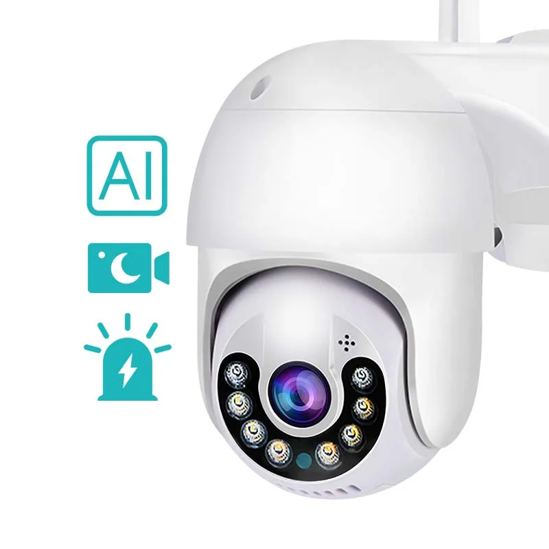 

IP-камера наружная беспроводная, 4K, 8 Мп, Wi-Fi, PTZ, 4 МП, HD