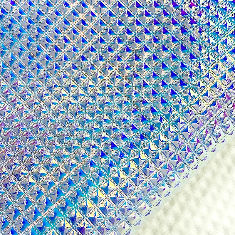 

Diamond Bump Textured Holographic Spunlace Fabric Sheet for Making Bag Decoration DIY Earring Shoe Craft Textile 46*135CM