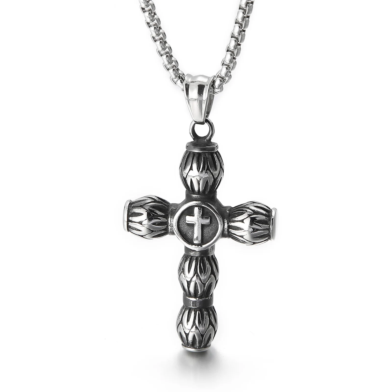 

Винтажное мужское ожерелье KALEN с подвеской-крестом в стиле панк из нержавеющей стали 304
