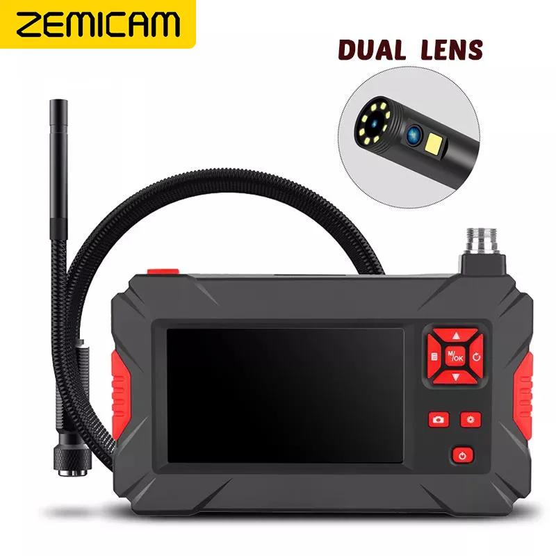 Двойной объектив Φ 4 3 &quotIPS экран HD1080P 8 мм 5 бороскоп для осмотра автомобиля IP68