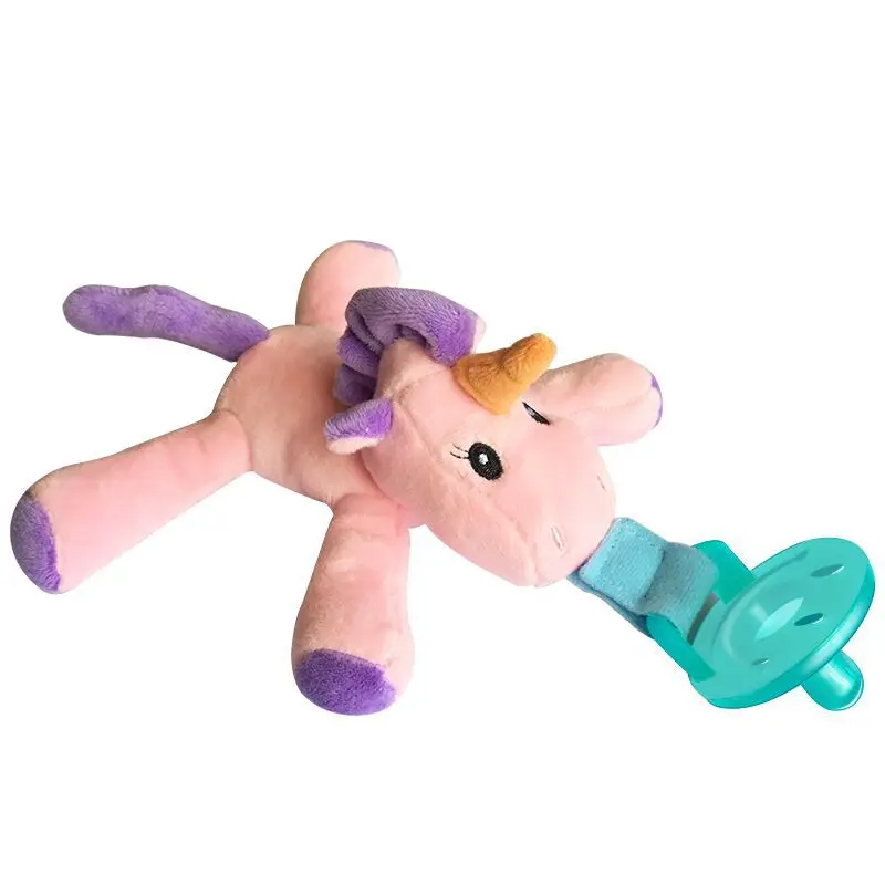 

2022 Baby Pacifier Silicone Baby Pacifier Baby Hanging Animal Plush Toy Baby's Pacifier Cute Plush New Color Silicone Nipple