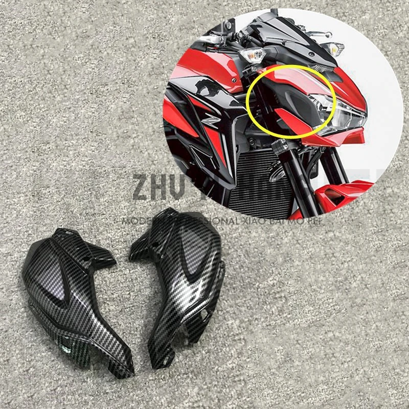 

Carbon Fiber Motorcycle Cowl Front Side Nose Cover Headlight Panel Fairing Fit For Kawasaki Z900 2017 2018 2019 Z 900