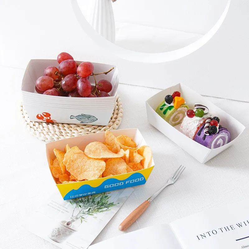 100 шт./партия одноразовые упаковочные коробки из крафт-бумаги