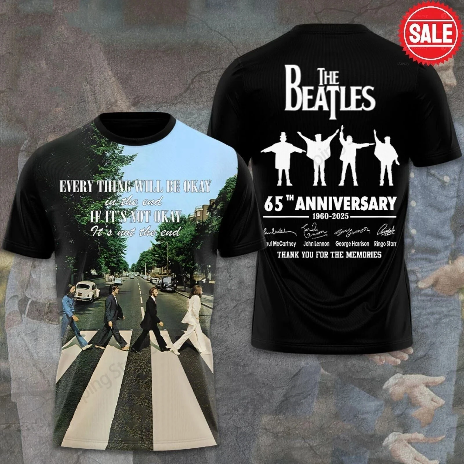 Фото Мужская футболка New 2026 The Beatles Tour с 3D принтом Футболка для мужчин и женщин Модные фанаты Хип-хоп Топы с короткими рукавами Футболки Мужская одежда Дети №3