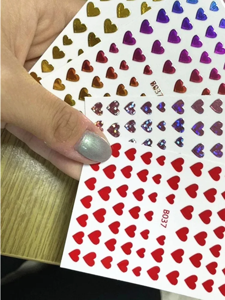 

1PCS AB Kawaii Love Heart Nail Art Stickers Self-Adhesive Fashion Nail Transfer Decals DIY Manicure Professional Decor Accessory