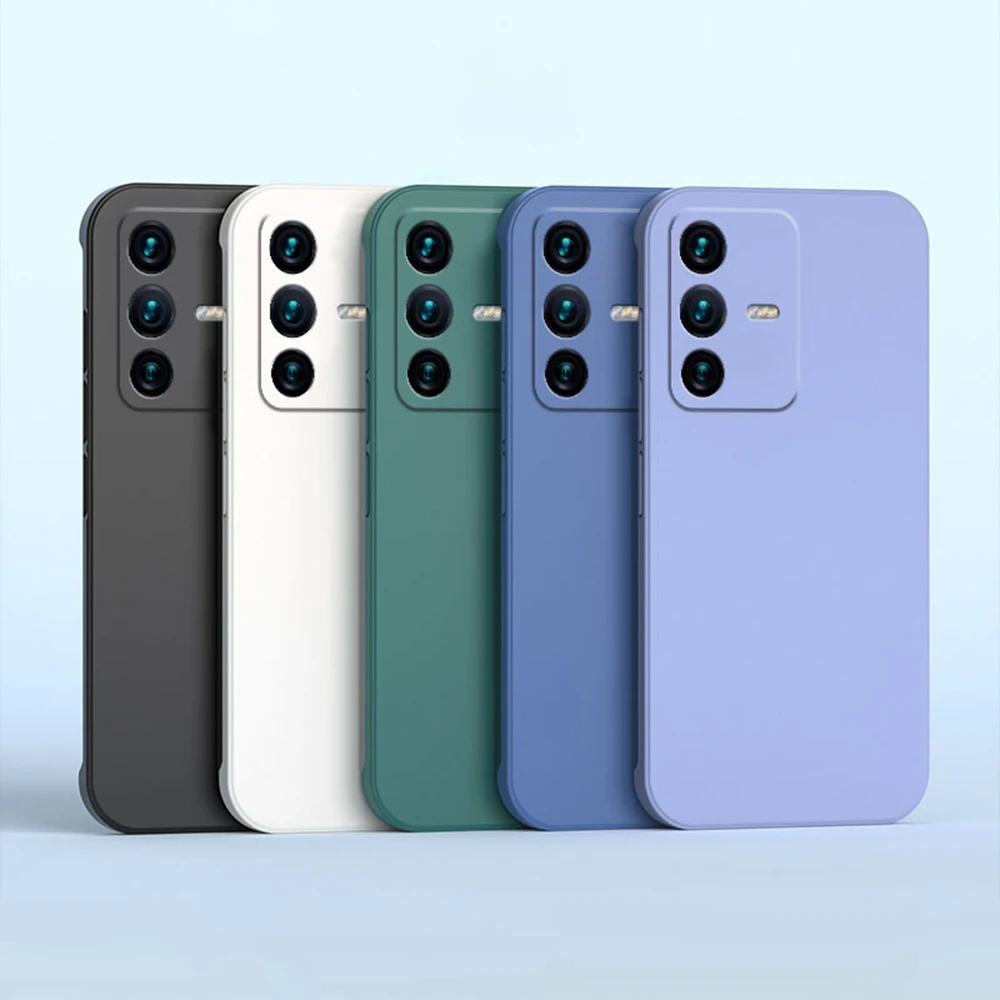 Мягкий Квадратный чехол из жидкого силикона для VIVO V23 Pro V23E V23Pro 5G Роскошная