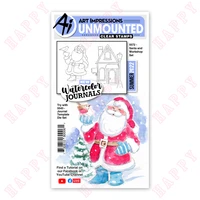 new santa and workshop set clear stamps and metal cut dies diy scrapbooking paper card making decoration craft photo album mould