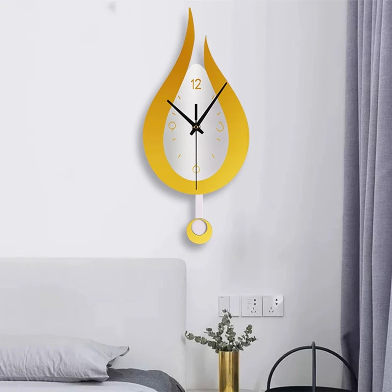 2022 Modern Water Dropping Design Wall Clock Creative Acyrlic Pendulum Clock for Home Bedroom Living Room Office Decoration Mute