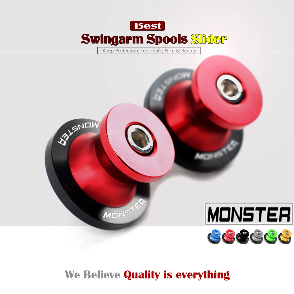 

For DUCATI MONSTER 695 696 796 797 821 Monster 821 1200 1200S 1200R 6MM Motorcycle Swingarm Spools Slider Stand Screws