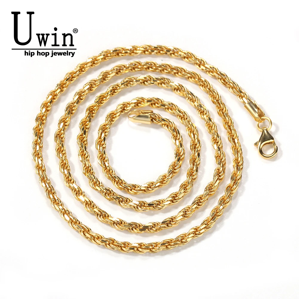 Цепочка Uwin из нержавеющей стали для мужчин и женщин модное ожерелье в стиле