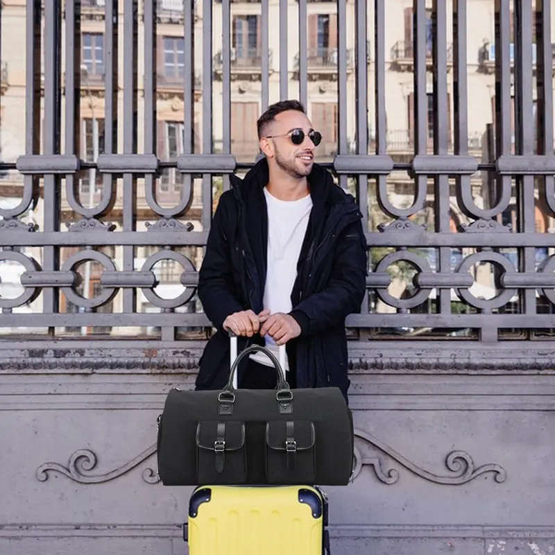 

Attractive and Practical 2-in-1 Suit Case & Garment Bag for Travel, Men & Women Carry On with Shoulder Strap - Ideal Duffel Bag,