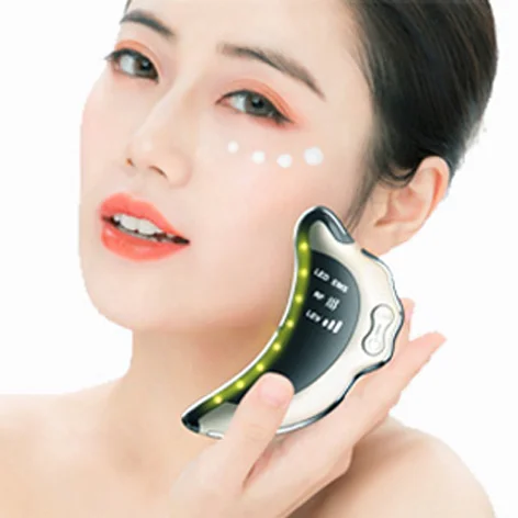 

Home Use Beauty Equipment EMS RF LED Vibrating Anti Aging Facial Massager Skin Firming Face Neck Lift Scraping Gua Sha Device