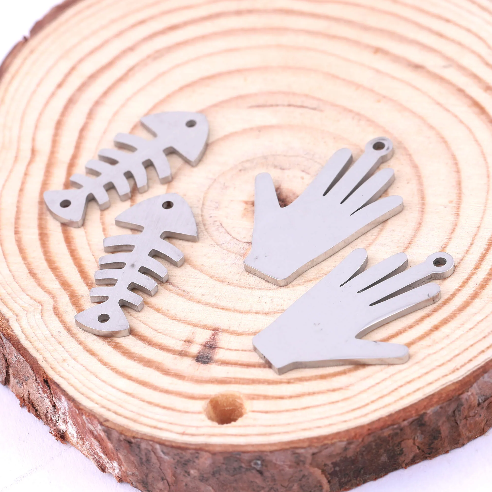 10 шт., подвески для рук в виде рыбьей кости