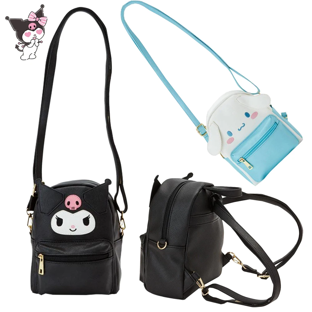 Anime Kawaii Mini Kuromi Mymelody Cinnamoroll Kitty Cat School Bag Ins Dual-Use Backpack Shoulder Strap Adjustable Fashion Gift