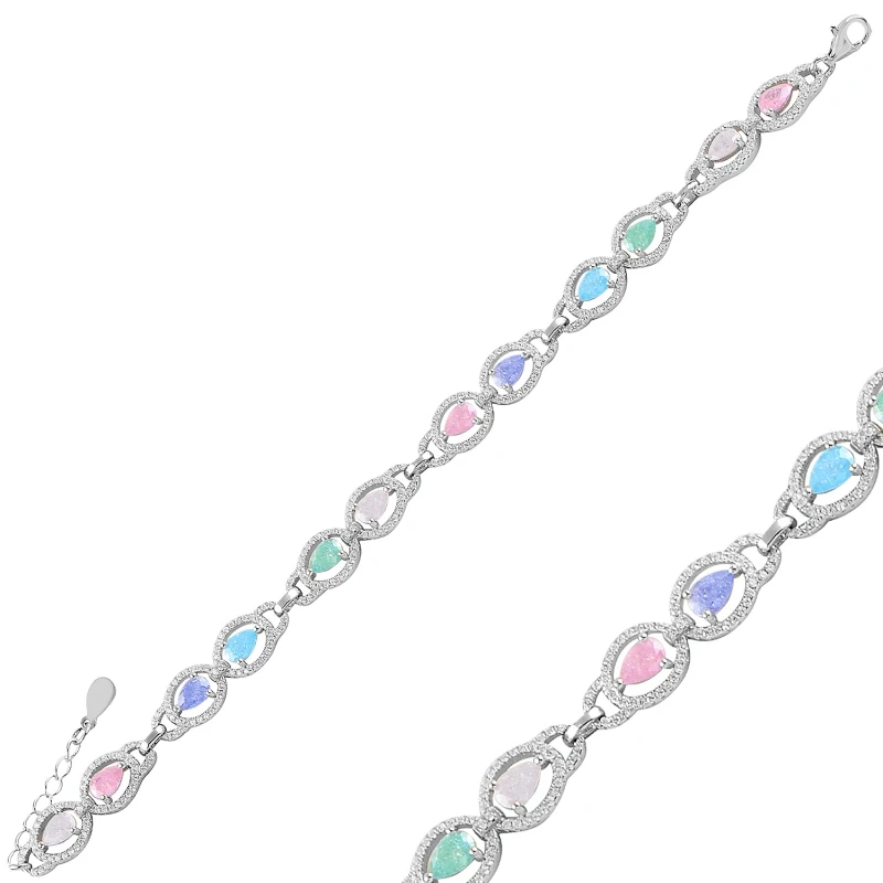 

Серебряный браслет с искусственным цирконием