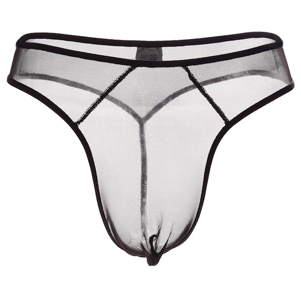 

Fashion Thong Men's Panties Transparent Shorts String Underwear Sexy Mini Briefs Mesh Underpants Male Sensual Lingerie