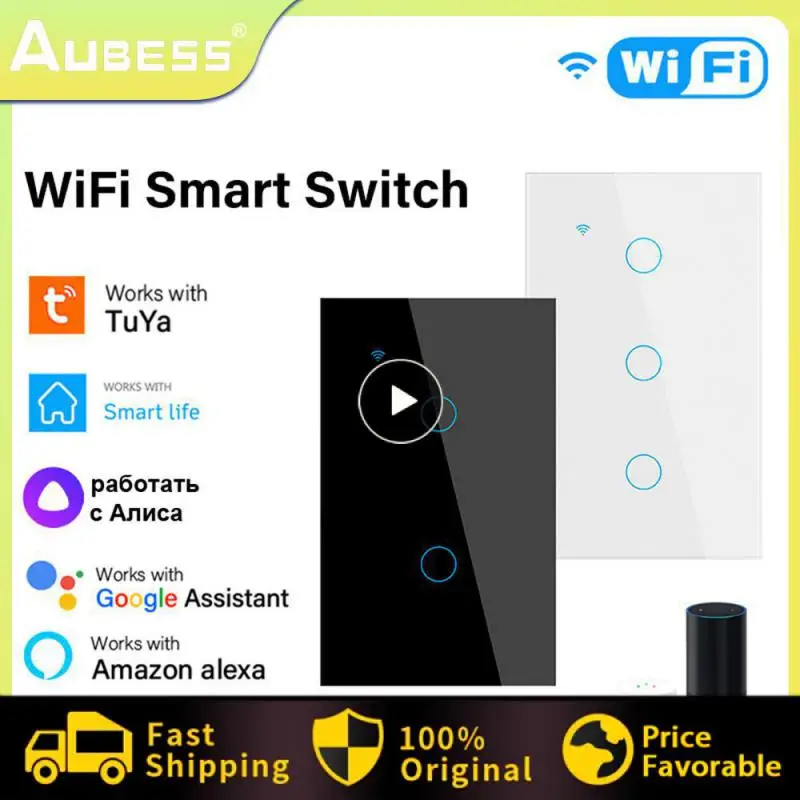 

Easy Setting Up Voice Control Light Wall Button Three Control Methods Neutral Wire Single Fire Switch Smart Home Touch Switch