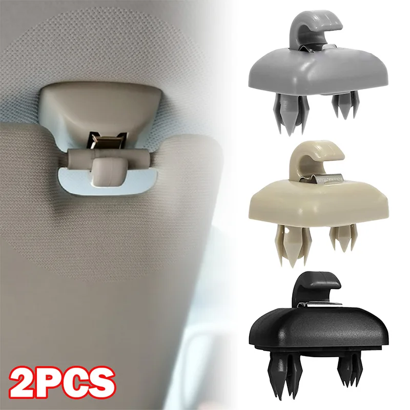 

2Pcs Car Sun Visor Clip Gray Interior Hanger Hook Clip Bracket for Audi A1 A3 S3 A4 S4 Allroad A5 S5 Q3 Q5 8U0857562A Grey