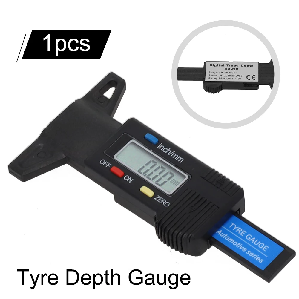 

Brand New Digital Gauge Gauge Brake Shoe Pad Depth Gauge Digital Tester Tread Motorbike Tyre LR44 For Tread Depth