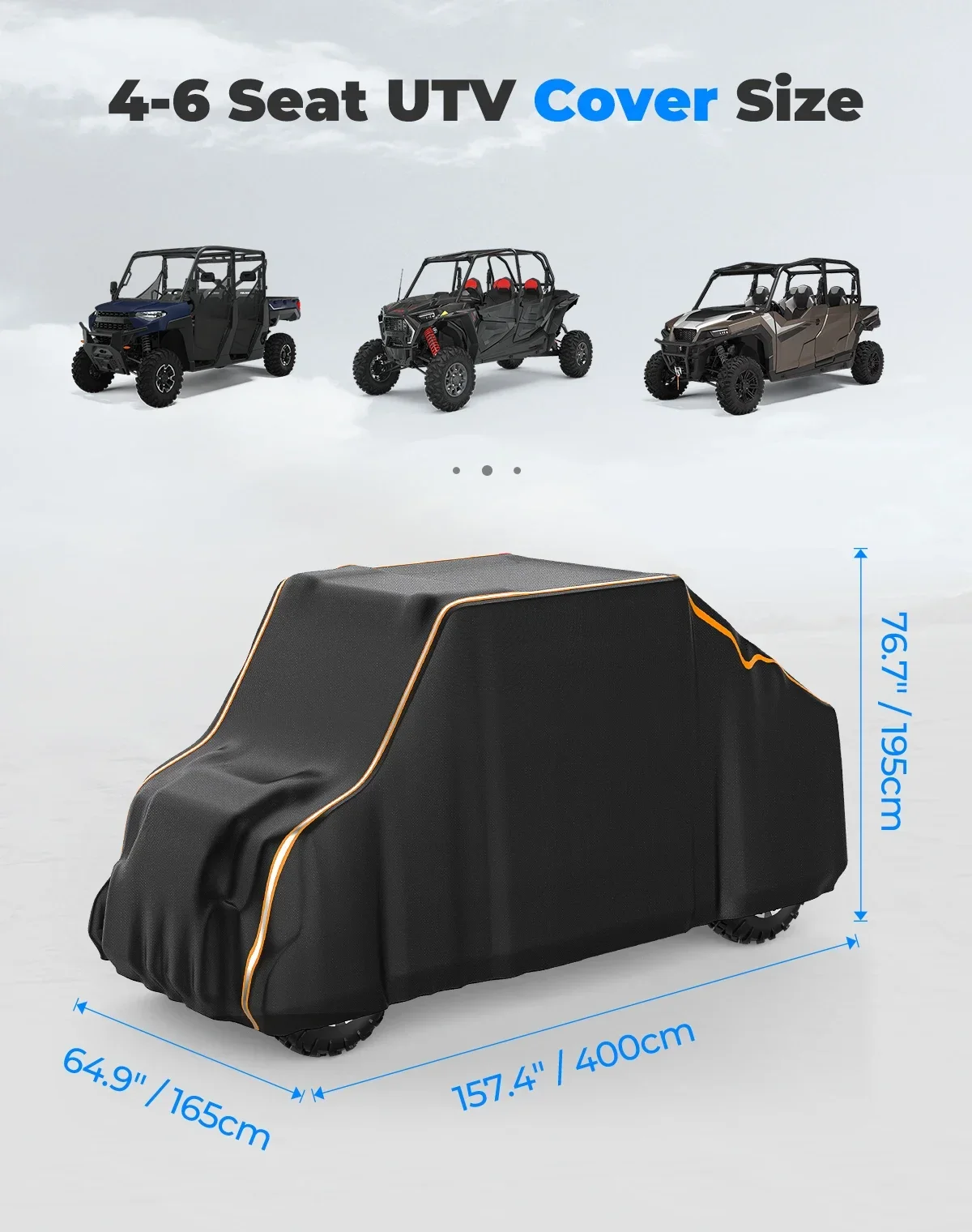 

Чехол KEMiMOTO UTV 420D, водонепроницаемый, 4-6 местный, со светоотражающими полосами, сверхпрочный чехол, совместимый с Polaris Ranger XP CREW 1000