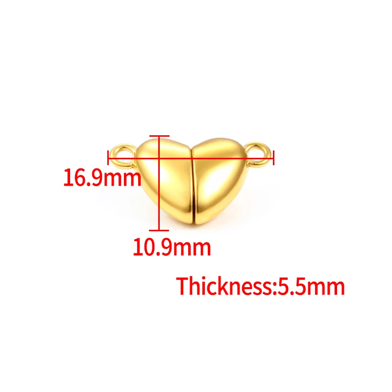 Stainless Steel Heart-Shaped Strong Magnet Clasps Jewelry Making Supplies Accessorie DIY Necklace Bracelet Fashion Connectors