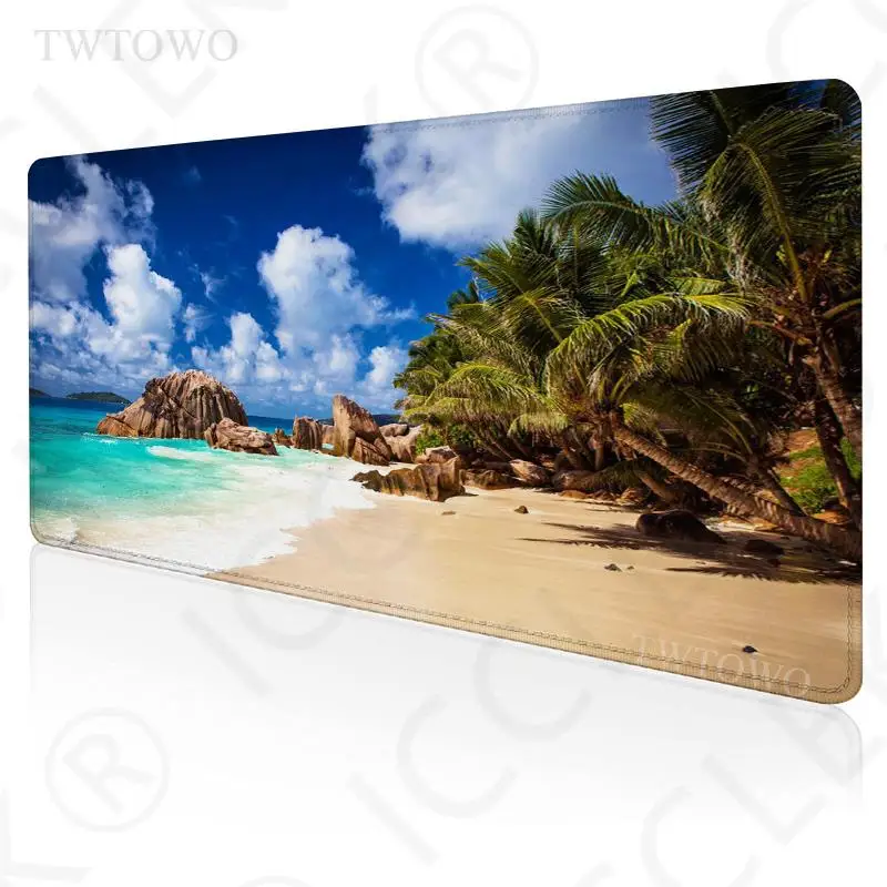 

Tropical Beach Palm Mouse Pad Gamer XL Home Mousepad XXL Desk Mats Office Anti Slip Soft Natural Rubber PC Table Mat