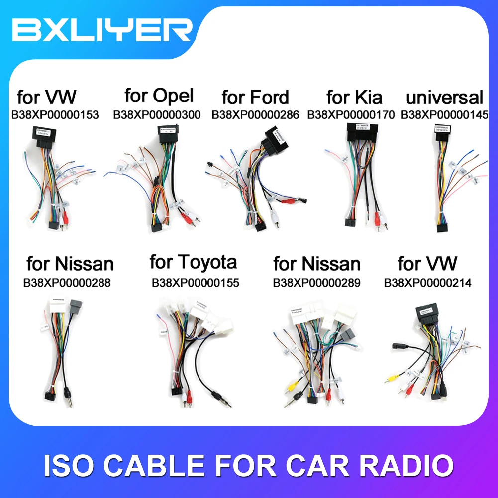 16 PIN Car Radio ISO Adapter Cable quadlock adapter for VOLKSWAGEN VW FORD KIA TOYOTA NISSAN OPEL ISO Wiring Harness CANBUS BOX