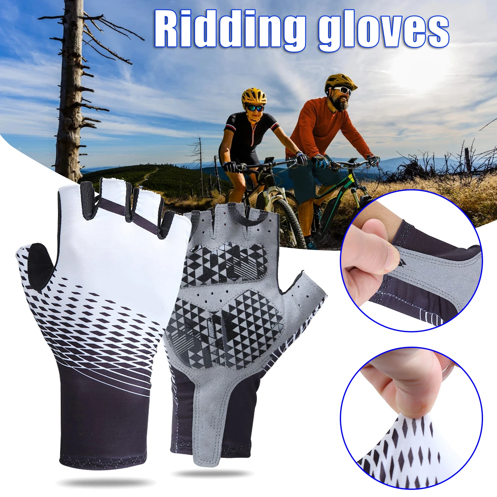 

Cycling Gloves Half Finger Non-Slip Silicone Winter Gloves For Men Design For Men Women Outdoor Sports Breathable