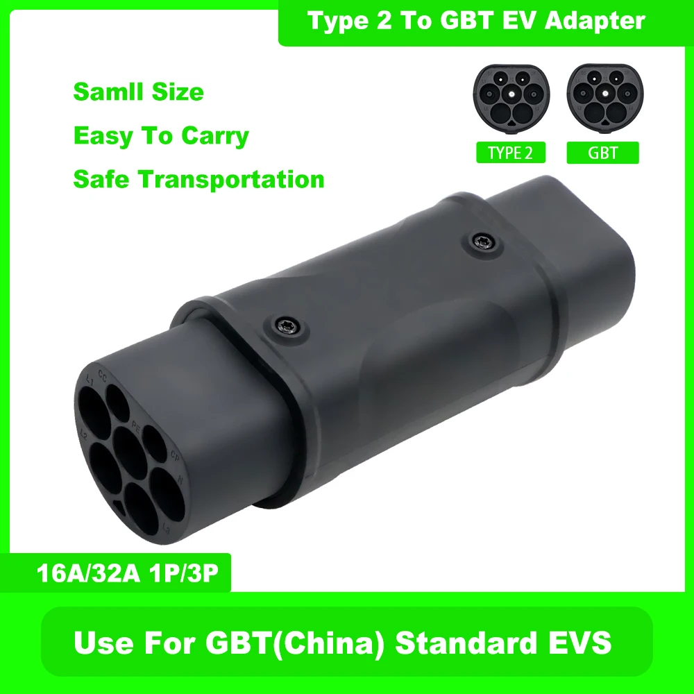 

EV Charger Adaptor GBT to Type 2 IEC 62196-2 32A 1P 3P to GB/T Use for China Standard Electric Vehicles Cars Charging Connector