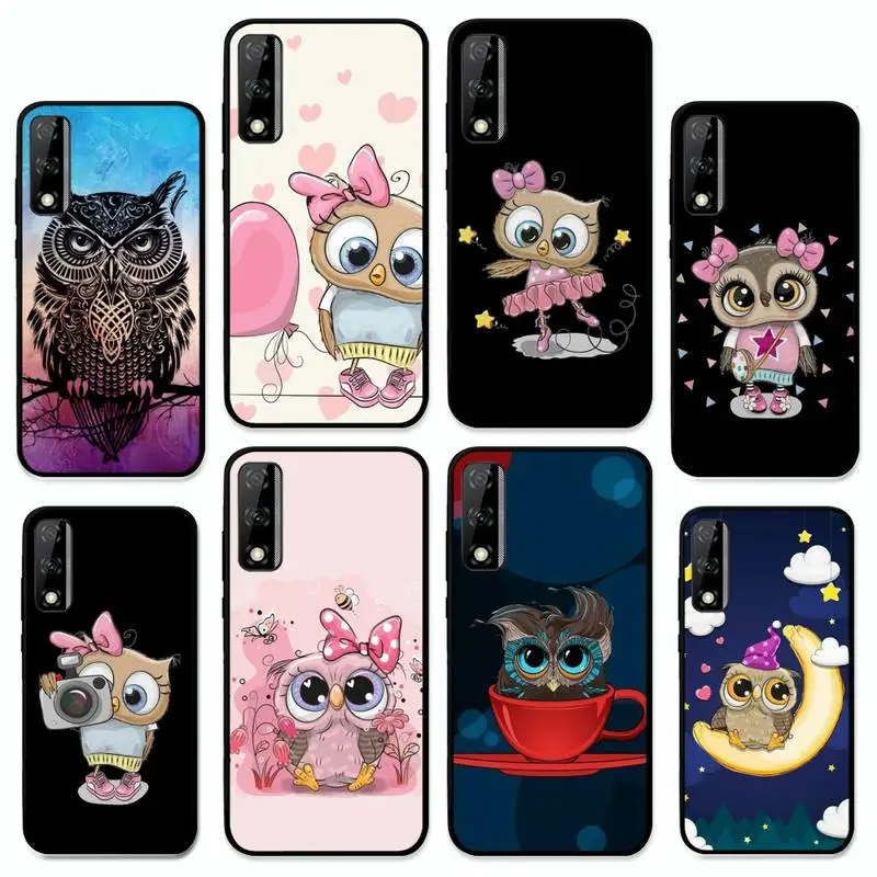 

Cartoon Owl Phone Case for Huawei Y 6 9 7 5 8s prime 2019 2018 enjoy 7 plus