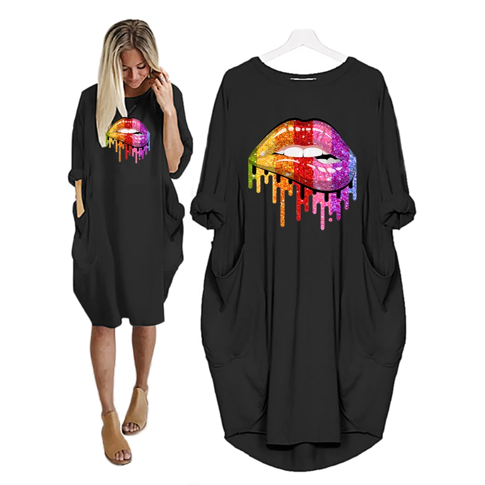 Женское платье с леопардовым принтом осеннее средней длины карманами - купить по