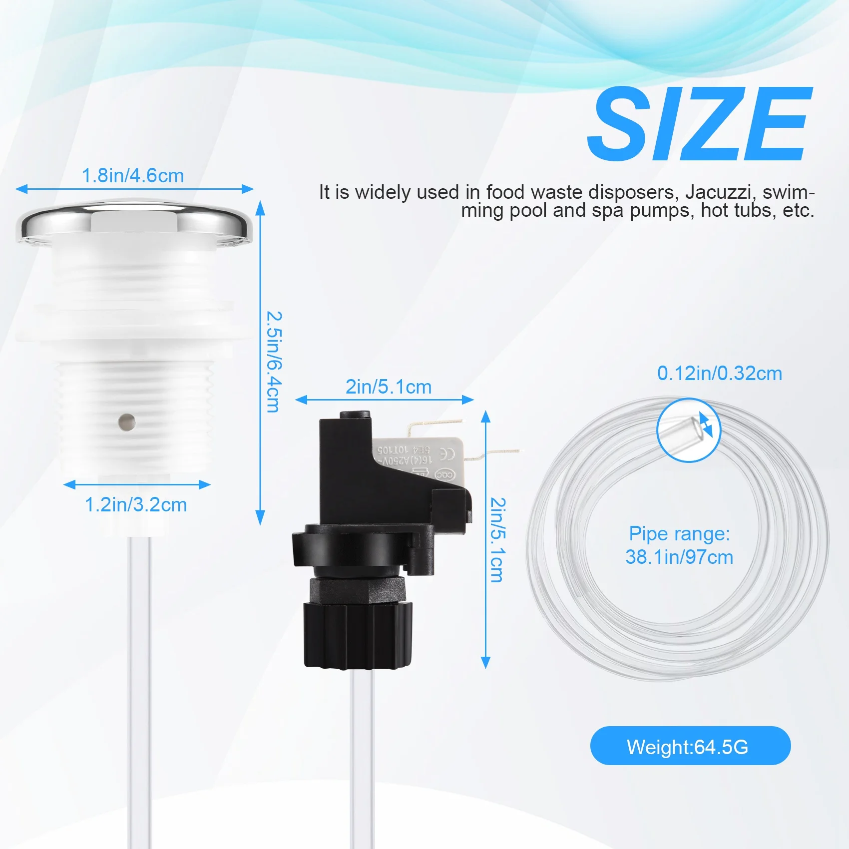16A Вкл. Выкл. Кнопочный переключатель Гидромассажная струя для ванны спа мусора