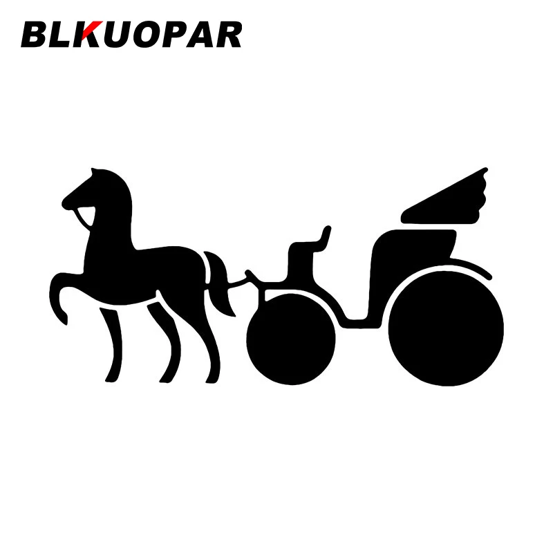 

BLKUOPAR Horse Drawn Carriage Animals Car Stickers Waterproof Sunscreen Die Cut Decal Creative Trunk Refrigerator Car Lable